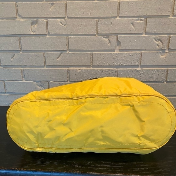 LIEBESKIND Berlin Yellow Adriana Large Nylon Leather Bag Sporty Satchel Purse - Picture 5 of 13